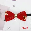 أزياء الرجال الذهب Pu Velvet Bow Ties Christmas Rose Metal Flower Solid Wedding Luxury Bow Tie Trudy Trendy Jewelry Gift for Men Bowtie