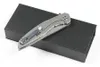 Высококачественное качество R8125 Flipper складное нож VG10 Damascus Steel Blade CNC TC4 Titanium сплав