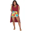 Designer dames driedelige set tracksuits vest mouwloze mantel print shorts outfits mode pit strip kleding