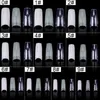 500st/låda akrylnagelspetsar Fak naglar med design transparenta nagelkapslar Artificiellt halvtäcke franska manikyr falska naglar 220725
