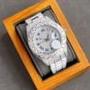 Diamantuhr 42mm Herren Automatik Mechanische Diamanten Lünette Uhren Saphir Wasserdichte Armbanduhr Mode Armbanduhren Montre De Luxe