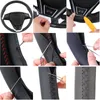 Steering Wheel Covers Customized DIY Car Cover For Solaris Verna I20 2008-2012 Accent Black Leather Braid WheelSteering CoversSteering