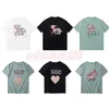 Fashion Trend Mens T Shirts High Quality Embroidery Womens Tees Couples Short Sleeve Heart Print Tops Size M-2XL