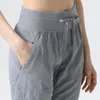Dance Studio Womens Yoga Pants Tummy Control Gym Workout Pantaloni a gamba larga con coulisse