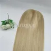 New Coming Stock Russe Blonde Vierge Cheveux Toppers Mono Avec Des Pièces De Base De Trame Ouverte Pour Les Femmes Amincissantes