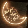 LED NEON LAMP MOON Night Night Dream Happy Happy Neon Signs Hello Sunshine Acrylic Room Decoration Light Wall Decor Lights3162686