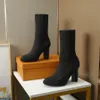 Elastyczność dzianinowa buty kostki projektant mody drukowania mieszane kolory butów sock buty rozciąganie but pół sztyletto najlepsza wysokiej jakości botki dla kobiet