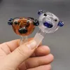 Narguilés bols en verre cochon animal bol en verre 14mm 18mm mâle plate-forme pétrolière bongs bong