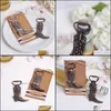 Creatieve Hitched Cowboy Boot Bottle Opener voor Western Verjaardag Bruids Bruiloft Gunsten en Party Geschenken Drop Levering 2021 Openers Kitchen ook