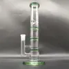 10 Zoll grün drei Schichten Glas Wasserpfeife Bongs Filter Shisha Becher Bong 14 mm Schüssel