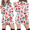 3D Xmas Ladies Hoodie Dress Girl Merry Christmas Causual Skirt Beautity Hoody Sweatshirt DIY Pullover Tracksuits Wholesale Store 220704