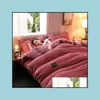 Defesto de cama suprimentos têxteis domésticos jardim de flanela espessada 4pcs Conjunto king size edredom coral luxuoso lençol de lençol quente gotor de inverno
