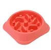 Plastikowy podajnik zwierząt domowych Anti Smoke Pies Puchar Puppy Kot Zwolnij Down Jedząc Podajnik Zdrowy Dieta Dish Design Design Pink Blue Green SN4920
