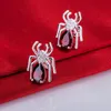 후프 Huggie Sterling Silver Earrings 925 Fashion Jewelry Spider Red Stone /Ijzarbga Hxmaqota LQ-E144hoop