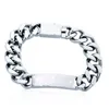 Bracelet d'amour en argent de haute qualité pour hommes et femmes, 20cm, chaîne en or, personnalité Hip Hop H1