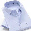 Shan Bao Classic Brand Mäns Business Casual Loose Plaid Short-Sleeved Shirt Sommar Professionell Office Stor Storlek Skjorta 220401