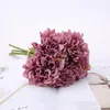 Dekoratif Çiçek Çelenkleri 5 PCS Pembe İpek Hydrangea Gül Yapay Şakayık Gelin Buket Düğün Evi Dek Dekorasyon Sahte FlowersDecor