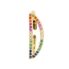 Cluster Rings Open Adjusted Initial Letter Design Women Fashion Jewelry Colorful Cz Paved Alphabet Ring Gold RainbowCluster Eloi22