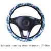 Cubiertas del volante Color Butterfly Car Sterring Cover Kawaii Butterly Flower Printed Elastic Auto Case para 37-38cm Car-StylingSteering