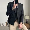 Abiti da uomo Giacche da uomo Stile britannico Per uomo Doppio petto Business Casual Giacche da uomo Cappotto da cerimonia per ufficio Matrimonio