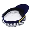 ベレー帽の縞模様のキャプテン野球帽のコスチューム海軍海兵隊のアクセサリーセーラーボートスナップバック調整可能chur22