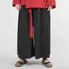 Kinesisk stil 2022 män bomullslinne breda benbyxor svart harajuku manlig streetwear harem byxor man Hanfu Kongfu byxor kjol l220706