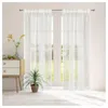 Curtain & Drapes Window Panels 2pcs Voile Basic Rod Pocket Doris Fabic Home Decoration Open Weave Privacy Treatments BedroomCurtain