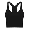 LU-117 Kadın Spor Sutyeni Yoga Yelek Iç Çamaşırı Spor Salonu Egzersiz Koşu Şınav Atletik Şok Geçirmez Kırpma Tank Top Katı Spor Giyim