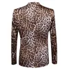 Leopard Print Men Suit Blazer Set With Pants Safari Suits For Men Performance DJ Jacket Luxury Singer Star Coat 220425237L