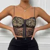 Lace Women Corset Crop Top Sexy Bra Y2k Aesthetic Lingerie Ribbon Chest Pad Lace Camisole Bras Bustier Underwear Tank Tops Camis G220414