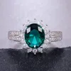 Обручальные кольца Классическая принцесса Cut Green Crystal для женщин CZ обручальное кольцо модные украшения подарки аксессуары,