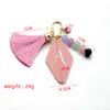 2022 New Jewelry Acrylic English Letter Keychain Gradient Petal Letters Car Keyring with Tassel for 남자 여자 가방 펜던트 키 체인 키 링