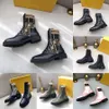 Designer Women Boots Zucca knitted Sock-style Flats Ankle Boots Jacquard Stretch-knit Leather Combat Booties Lady Factory Footwear