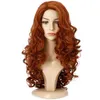 2 Color Womens Long Black & Orange Curly Wavy Hair Wigs Ladies Nature Party Cosplay Full Wig