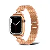 Diamantformad metallrem för Apple Watch Bands 45mm 41mm 44mm 42mm 40mm 38mm Luxury Armband Iwatch Serise 7 SE 6 5 4 3 WatchBand Link Accessories