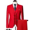 비즈니스 정장 남성 정장 솔리드 2 버튼 블레이저 바지 결혼 턱시도 남성 3 피스 정장 남성 terno wedding suit slim fit 220817