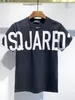 Мужские футболки Мужские буквы печати T Рубашки Black Mens Fashion Stylist Summer Высококачественная футболка с коротким рукавом M-XXL DSQUARE D2 DSQS DSQ2S 5SY1