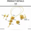 Luxe Handgemaakte Bloem Dubai Afrikaanse Gold Filled Sieraden Sets Mode-sieraden Vrouwen Bruidsmeisje Gift211C