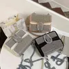 Handtassen Outlet Textuur 2022 Nieuwe keten messenger damesstijl enkele schouderdiamant kleine vierkante tas