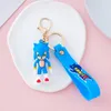 Keychains Toys Supersonic Mouse Sonic Key Chain Car Trinket Doll Cute Hanger Animation Bag Buckle