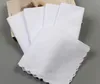 200pcs Cotton Handkerchief Towels Cutter DIY Blank scallop Handkerchief Party Decoration Cloth Napkins Craft Vintage Hanky Oman Wedding SN4520