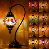 Konstkreativitetsbordslampa Medelhavsstil E27 LED Vintage Bedside Lamp Stained Glass Lampskärm för nattduksstudie H220423