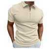 2022 Summer stały kolor golfowy Polos dla mężczyzn Slim Fit Lapel Lapel krótki rękaw Casual Polos Tshirts SAL678151836785