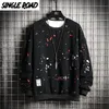 Singleroad Crewneck Sweatshirt Erkekler Graffiti Baskı Hip Hop Harajuku Japon Sokak Giyim Siyah Hoodie Erkekler Sweatshirt Erkek Hoodies 201127