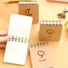 Anteckningar Mini Pocket Spiral Notebook 70 Sheets Cute Moon Snow Tom Inner Page Diary Planner Notepad Memo Pad School Office SupplyNotepads