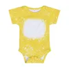 Großhandel Sublimation gebleichte Baby Onesies Blank Wärmeübertragung Baumwolle Gefühl Kleidung DIY Eltern-Kind-Kleidung 0-24 Monate B0602N12
