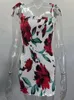 Sexy para mujer bodycon vestido de verano moda blanca honda sin tirantes pliegues mini delgado lápiz impresión vestidos de tanque para mujeres 220705