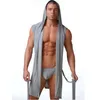 Mannen Nachtkleding Mannen Sexy Pyjama Zijde Pijama Hombre Capuchon Badjas Bad 5 Kleur Set Zomer Jurk Gewaad Met Slips299V