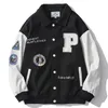 Men Patchwork Varsity Jacket Hip Hop Letter Embroidery American Vintage Bomber Jacket Streetwear Couple Loose Epaulettes Outwear 220805