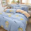 3 stc/4 st geborsteld 4 stcs meisje jongen jochoi bed cover set dekbedoverdekje aloë vera katoenen lakens en quilt covers slaapzaal eenvoudige stijl beddengoed